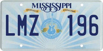 MS license plate LMZ196