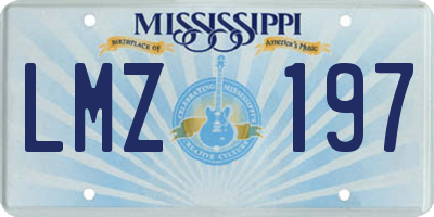 MS license plate LMZ197