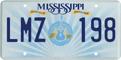 MS license plate LMZ198
