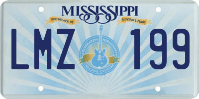 MS license plate LMZ199