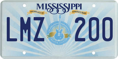 MS license plate LMZ200