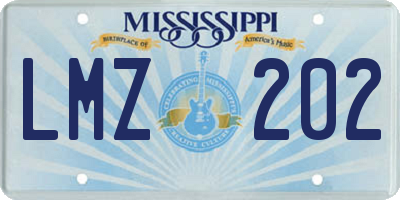 MS license plate LMZ202