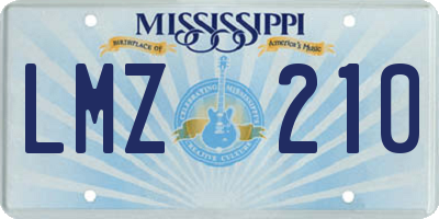 MS license plate LMZ210