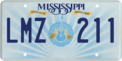 MS license plate LMZ211