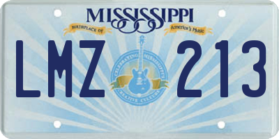 MS license plate LMZ213