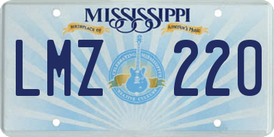 MS license plate LMZ220