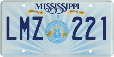 MS license plate LMZ221
