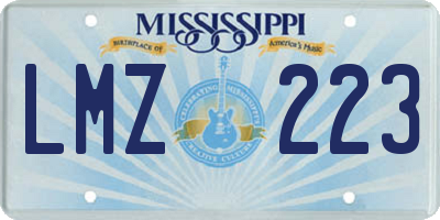 MS license plate LMZ223