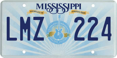 MS license plate LMZ224