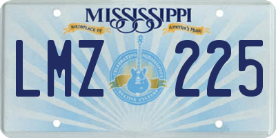 MS license plate LMZ225