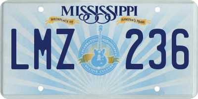 MS license plate LMZ236
