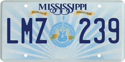 MS license plate LMZ239