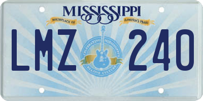 MS license plate LMZ240