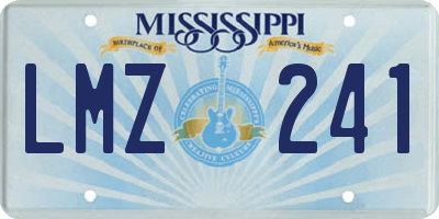 MS license plate LMZ241