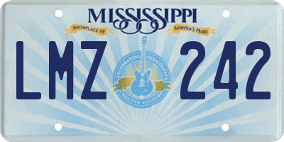MS license plate LMZ242