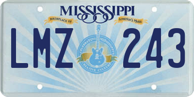 MS license plate LMZ243