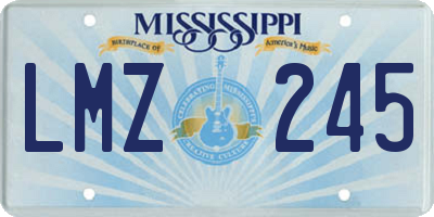 MS license plate LMZ245