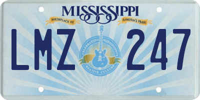 MS license plate LMZ247