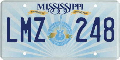 MS license plate LMZ248