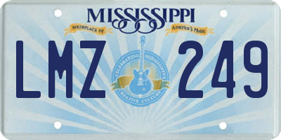 MS license plate LMZ249