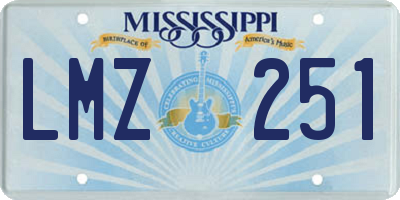 MS license plate LMZ251