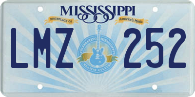 MS license plate LMZ252