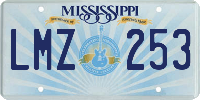 MS license plate LMZ253
