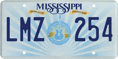 MS license plate LMZ254