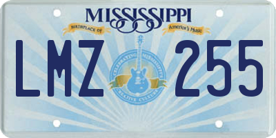 MS license plate LMZ255