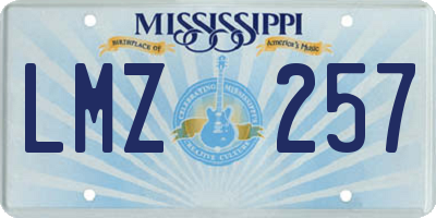 MS license plate LMZ257
