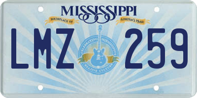MS license plate LMZ259