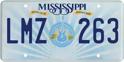 MS license plate LMZ263