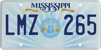 MS license plate LMZ265