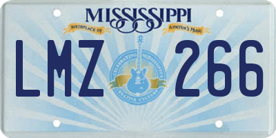 MS license plate LMZ266
