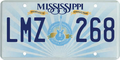 MS license plate LMZ268
