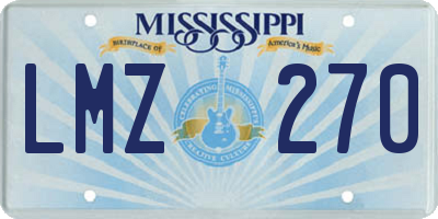 MS license plate LMZ270