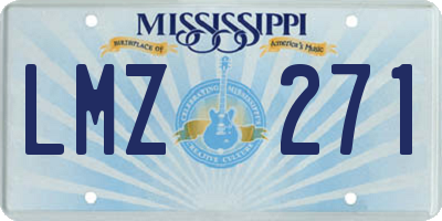 MS license plate LMZ271