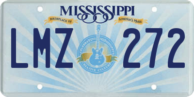 MS license plate LMZ272