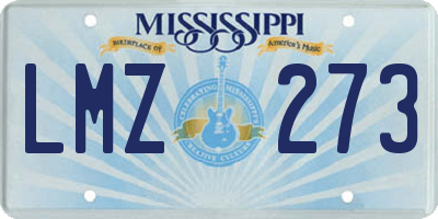 MS license plate LMZ273