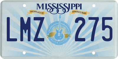 MS license plate LMZ275