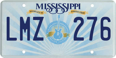 MS license plate LMZ276