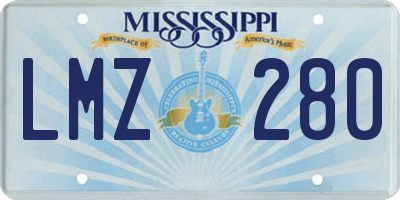 MS license plate LMZ280