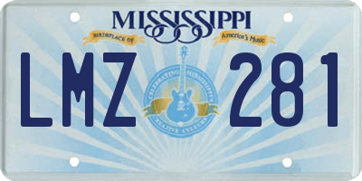 MS license plate LMZ281