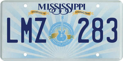 MS license plate LMZ283