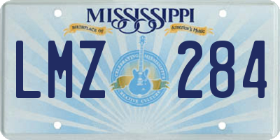 MS license plate LMZ284