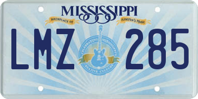 MS license plate LMZ285
