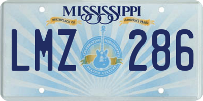 MS license plate LMZ286
