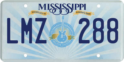 MS license plate LMZ288