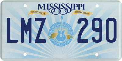 MS license plate LMZ290