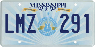 MS license plate LMZ291